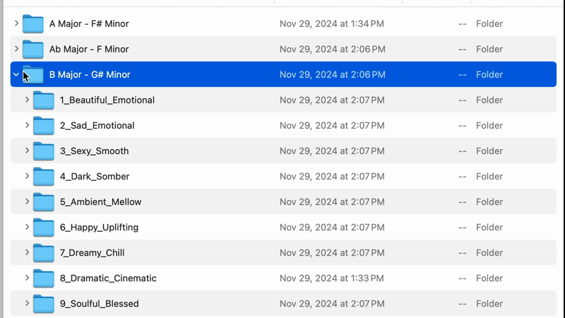 Selecting a key folder