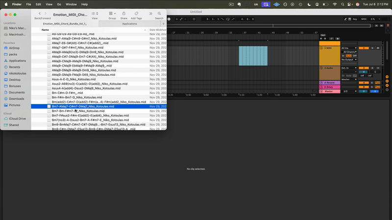 Dragging MIDI into a DAW