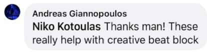 Customer review from Facebook