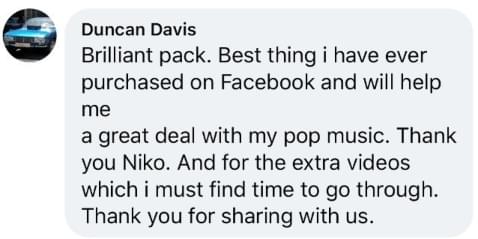 Customer review from Facebook